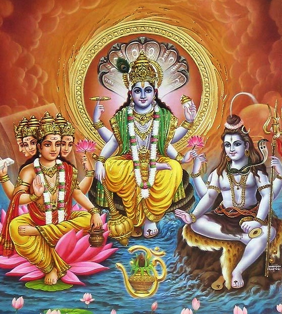 Trinity brahma vishnu and shiva amrita